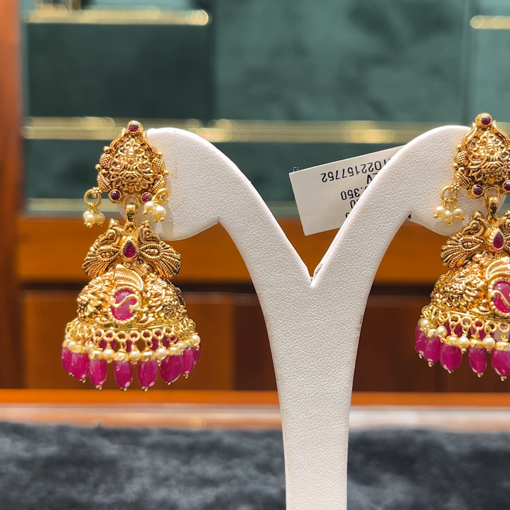 Chennai Shopping Mall 15.35gms EARRINGS 22K Antique