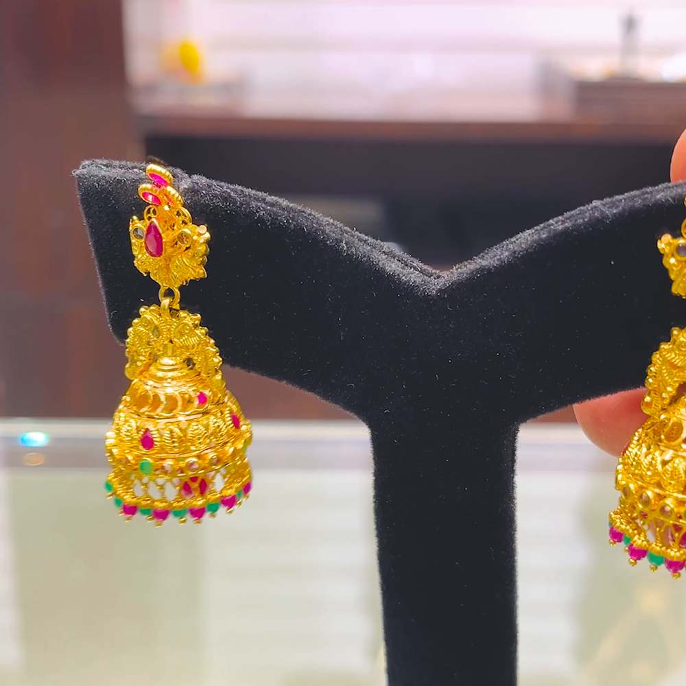 SOUTH INDIA 14.176gms EARRINGS 22K Yellow Gold