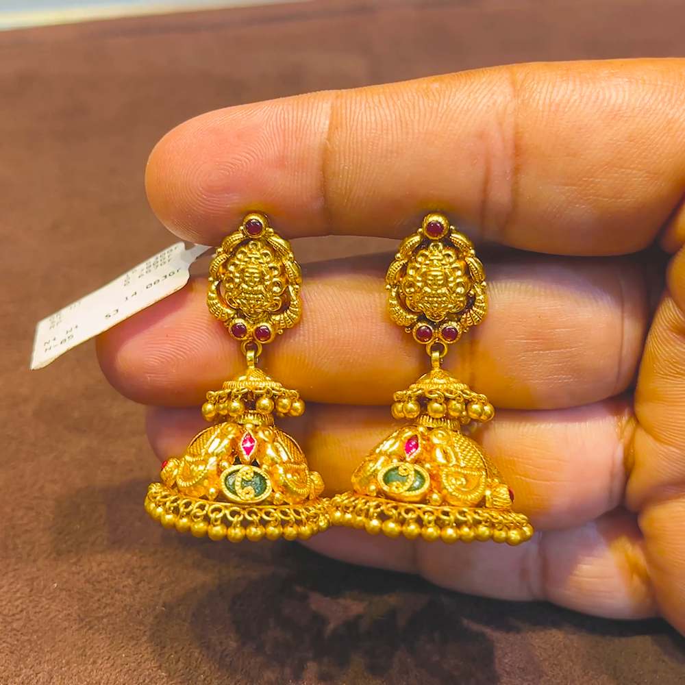 SRI RAM 14.083gms EARRINGS 22K Yellow Gold