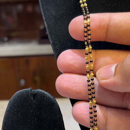 MUKUNDA JEWELLERS 16.64gms Long Black Beads 22K Yellow Gold