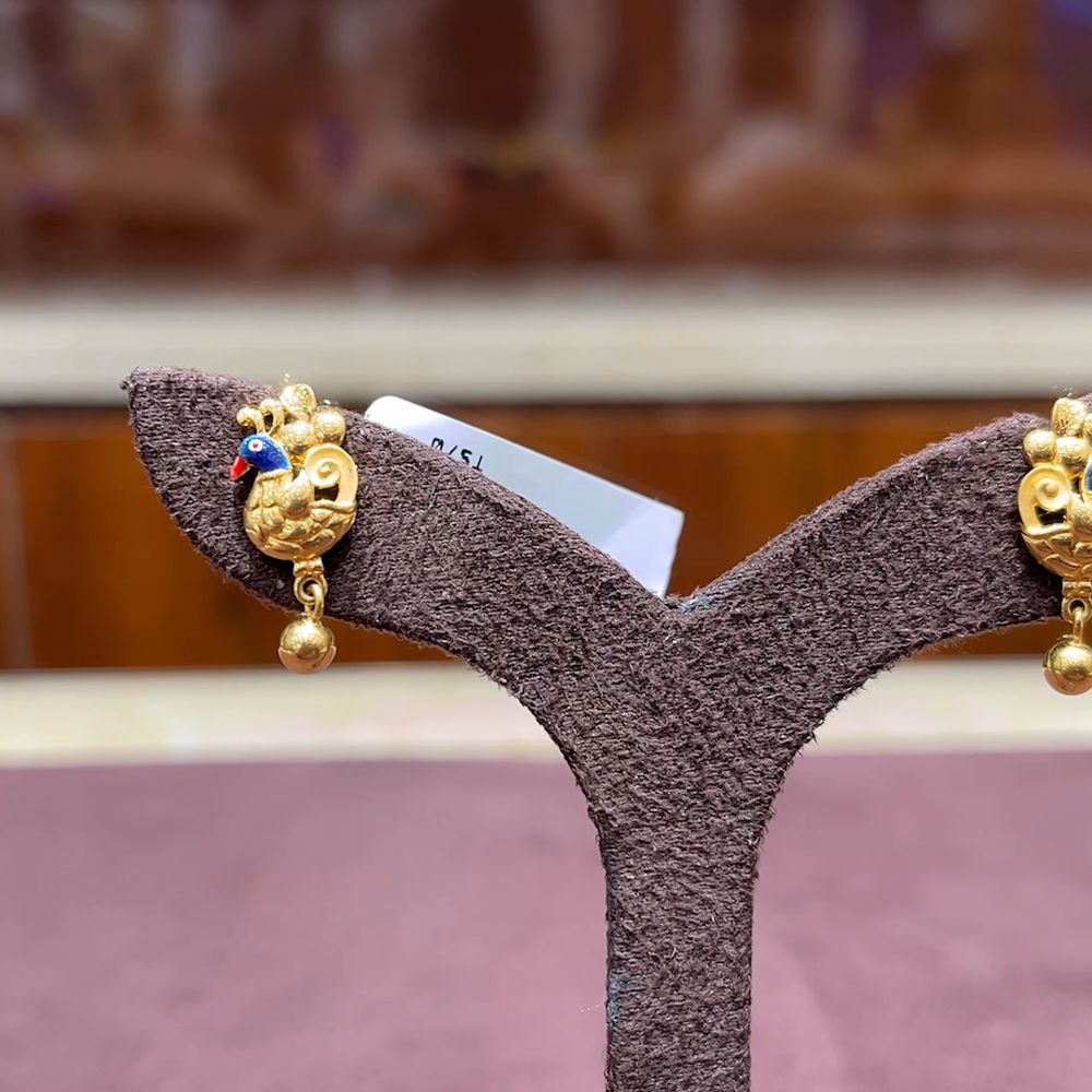 MUKUNDA JEWELLERS 3.42gms EARRINGS 22K Yellow Gold