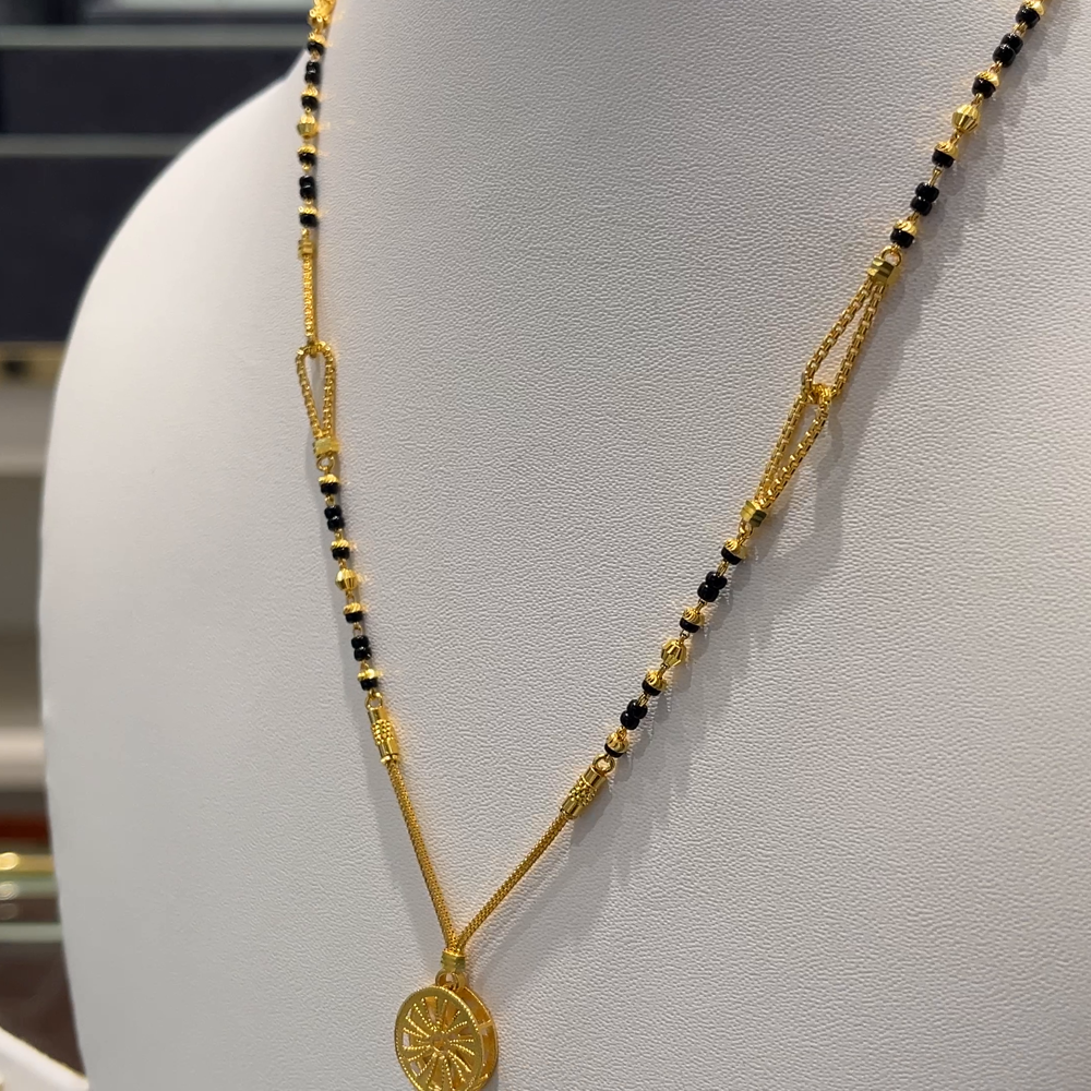 Anu Jewellers 11.465gms SHORT BLACK BEADS 22K Yellow Gold