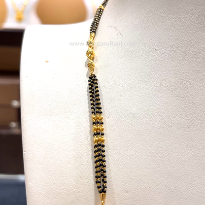 CHANDANA Brothers 18.14gms Long Black Beads 22K Yellow Gold