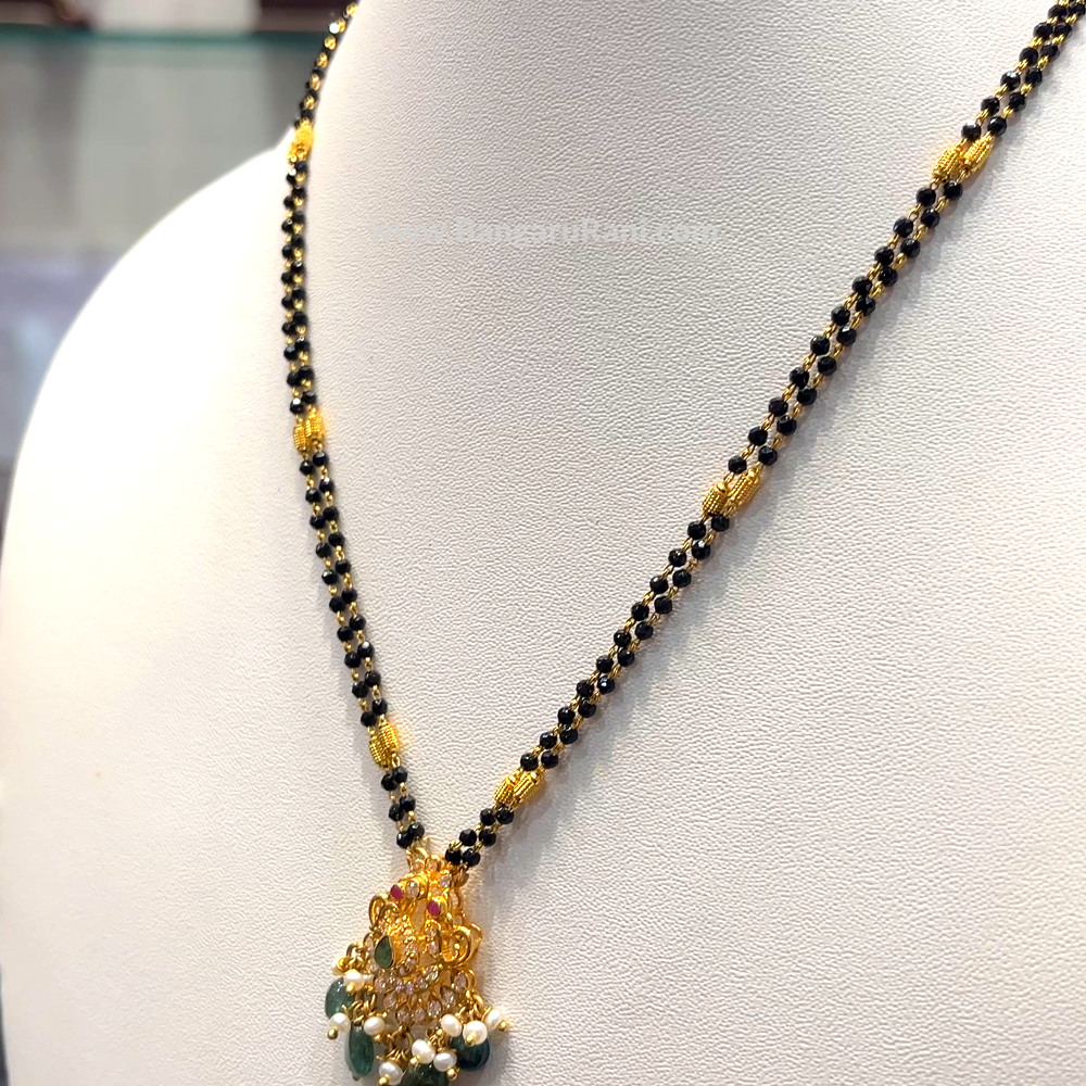 SRI RAM 10.79gms SHORT BLACK BEADS 22K Yellow Gold