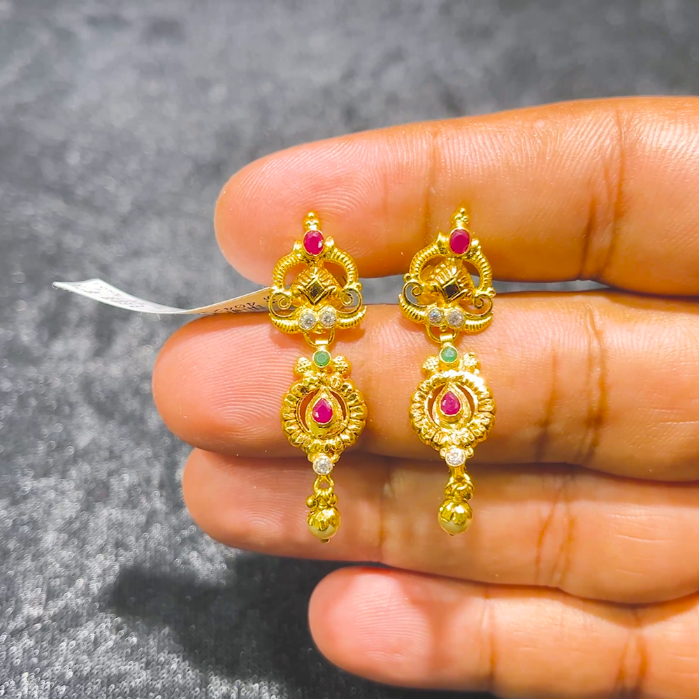 CMR 4.238gms EARRINGS 22K Yellow Gold