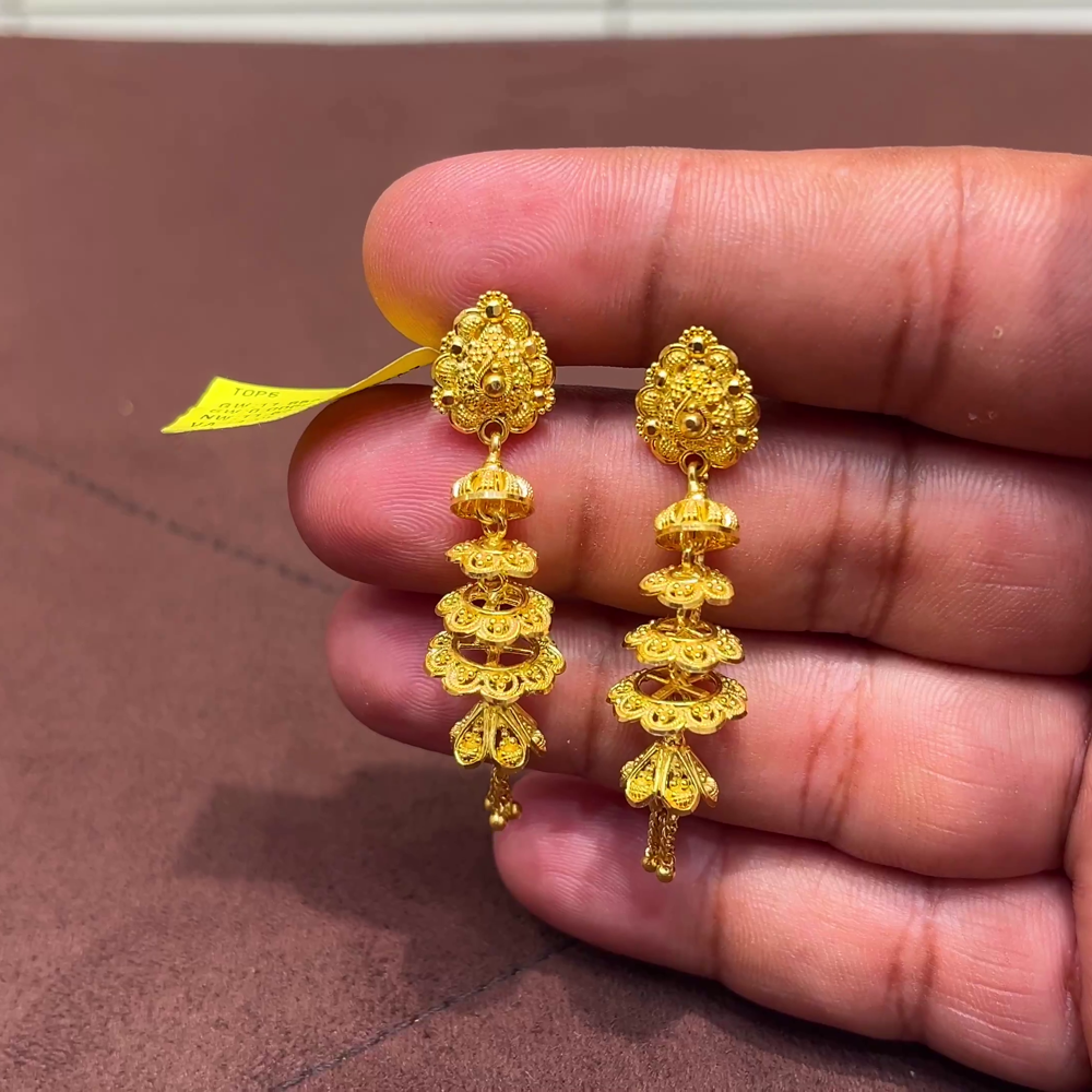 SwarnaKanchi 11.857gms EARRINGS 22K Yellow Gold