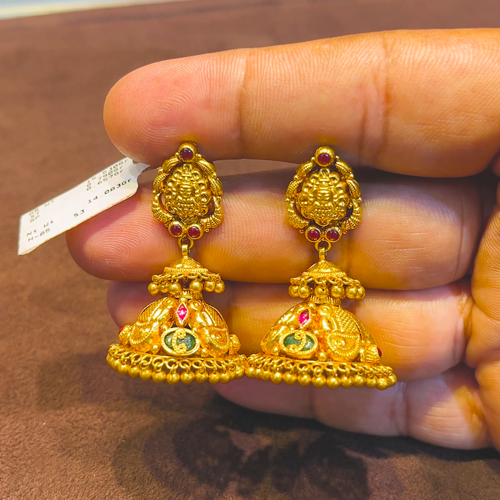 Gold Jhumka Designs Grt Gold Collection With Price Gold Jhumka
