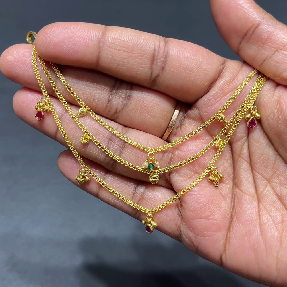 RS BROTHERS 10.542gms Chempasaralu 22K Yellow Gold