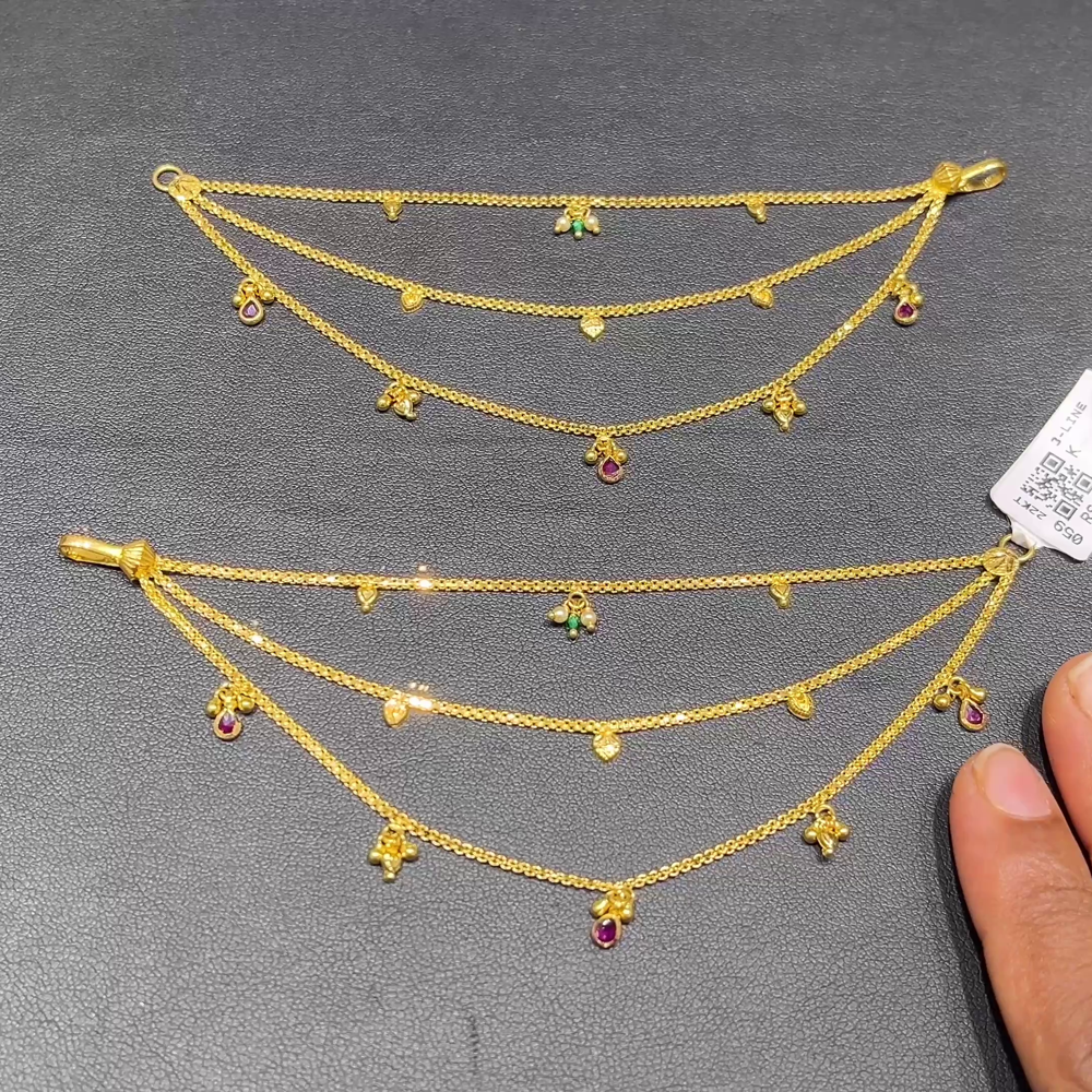 RS BROTHERS 10.542gms Chempasaralu 22K Yellow Gold