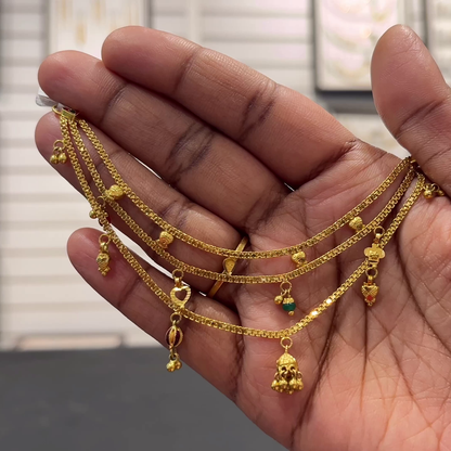 SOUTH INDIA 13.88gms Chempasaralu 22K Yellow Gold