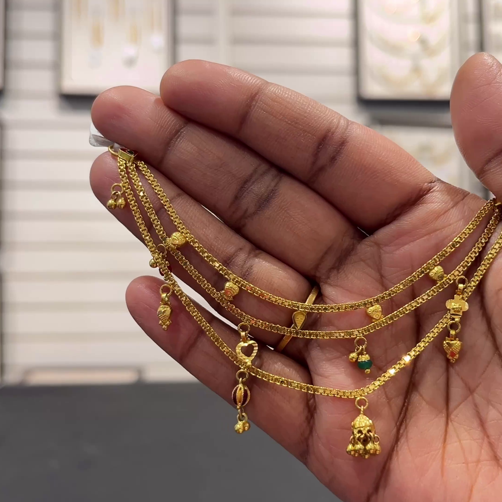 SOUTH INDIA 13.88gms Chempasaralu 22K Yellow Gold