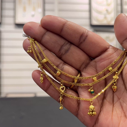 SOUTH INDIA 13.88gms Chempasaralu 22K Yellow Gold