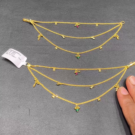 RS BROTHERS 9.577gms Chempasaralu 22K Yellow Gold