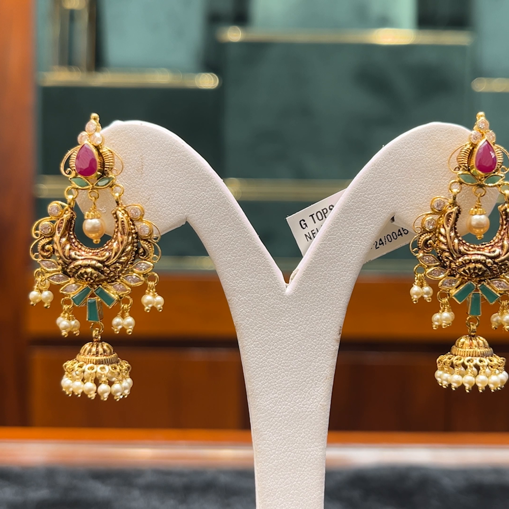 Chennai Shopping Mall 9.06gms EARRINGS 22K Antique