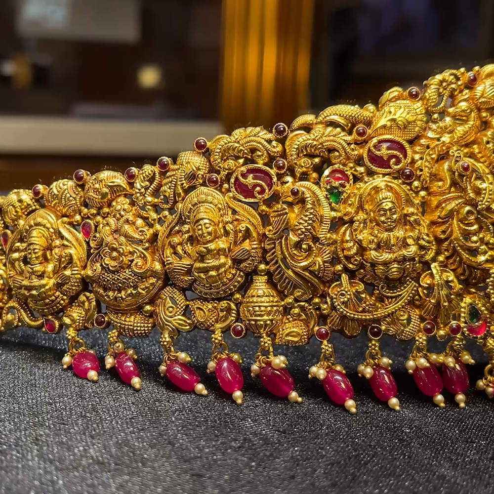 MUKUNDA JEWELLERS 92.261gms VADDANAM 22K Yellow Gold