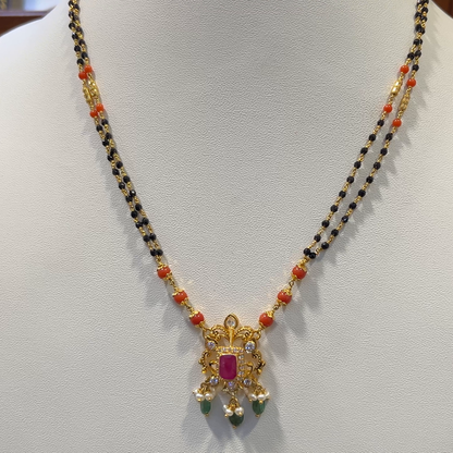 SRI RAM 11.748gms SHORT BLACK BEADS 22K Nakshi