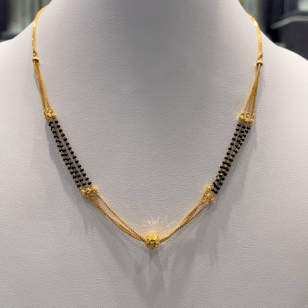 Anu Jewellers 8.305gms SHORT BLACK BEADS 22K Yellow Gold