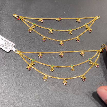 SOUTH INDIA 14.15gms Chempasaralu 22K Yellow Gold