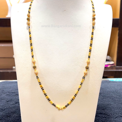 CHANDANA Brothers 16.87gms Long Black Beads 22K Yellow Gold