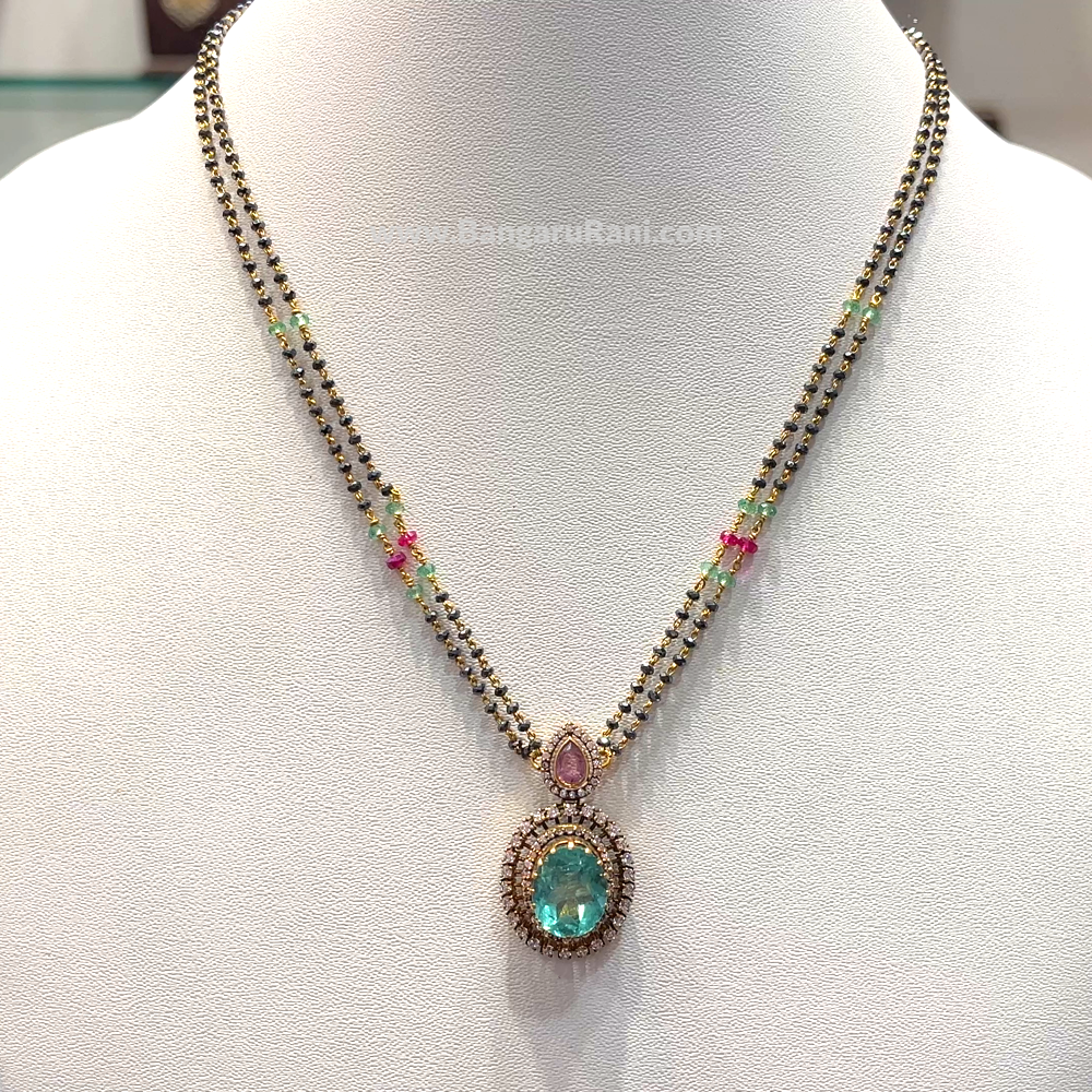 SRI RAM 8.6gms SHORT BLACK BEADS 22K Yellow Gold