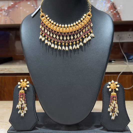 MUKUNDA JEWELLERS 42.055gms NECKLACE 22K Nakshi