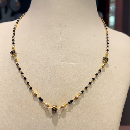 Anu Jewellers 5.93gms SHORT BLACK BEADS 22K Yellow Gold