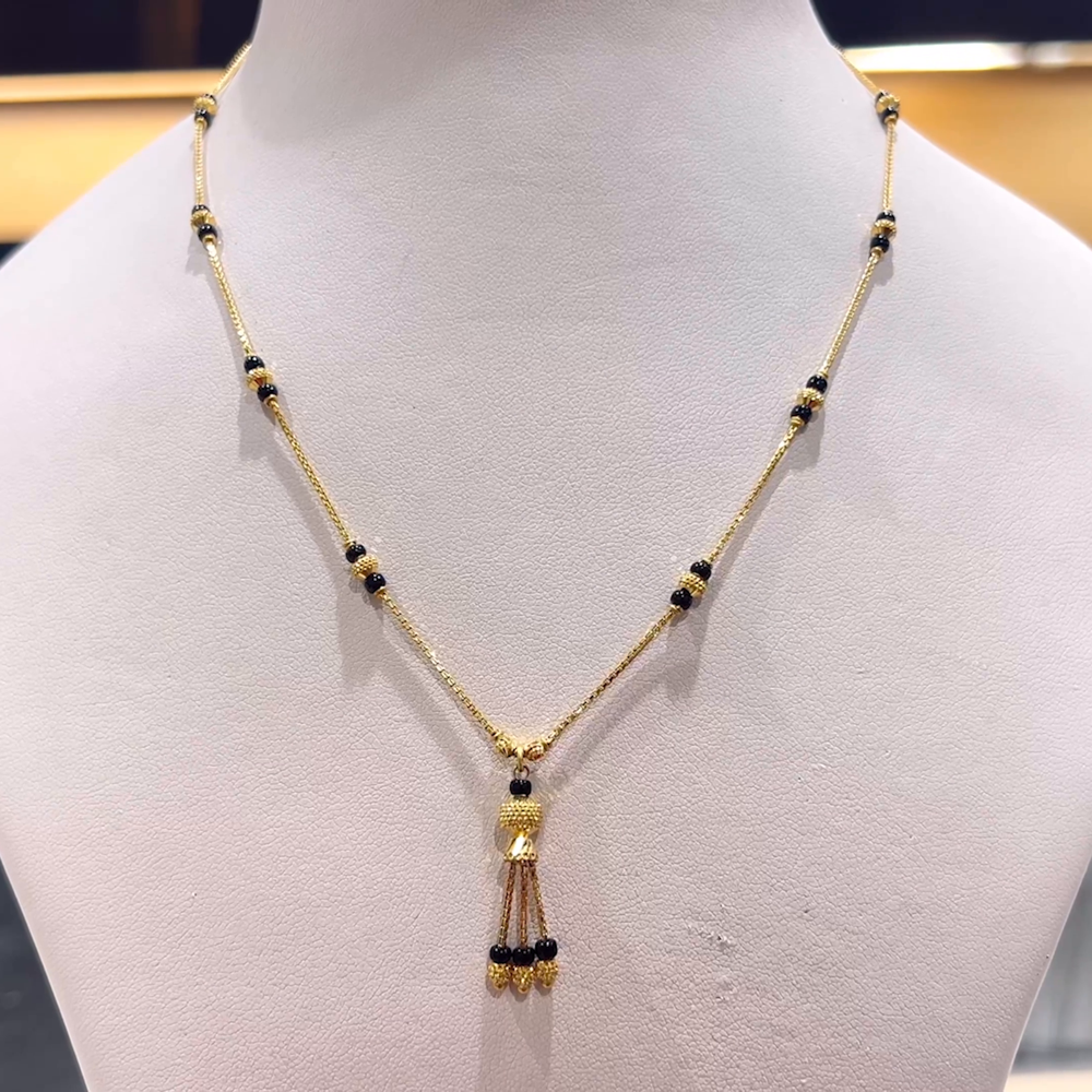 CHANDANA Brothers 6.01gms SHORT BLACK BEADS 22K Yellow Gold