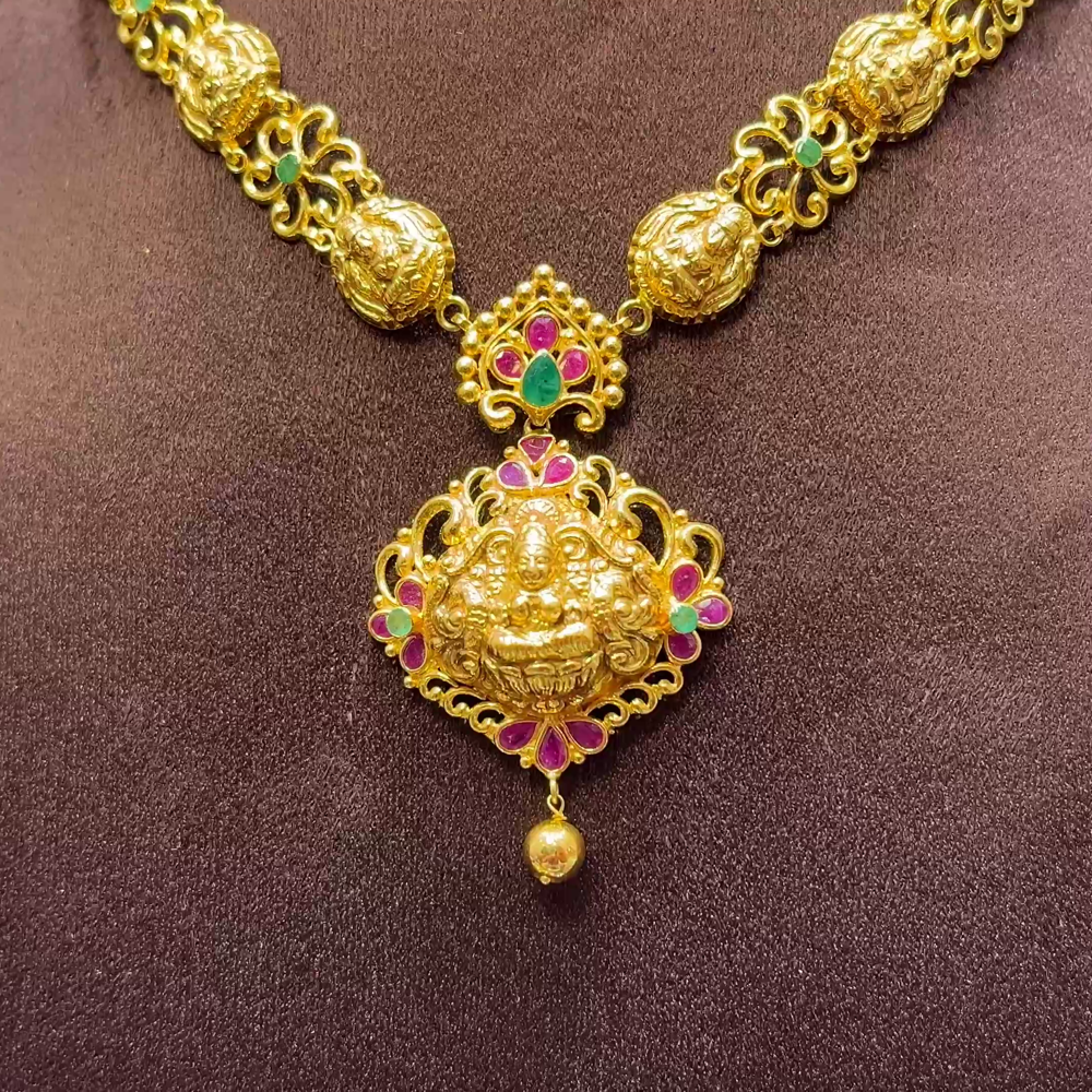 SwarnaKanchi 13.95gms NECKLACE 22K Yellow Gold