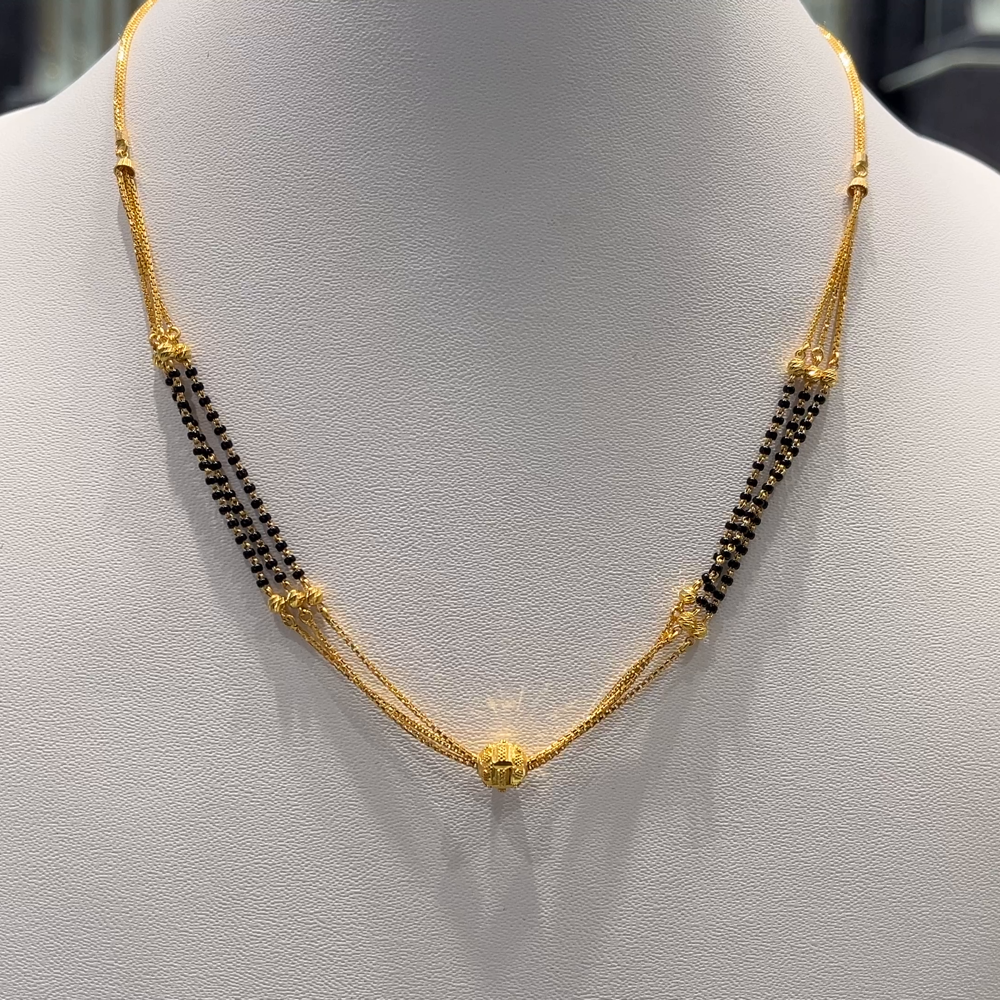 Anu Jewellers 8.305gms SHORT BLACK BEADS 22K Yellow Gold