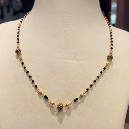 Anu Jewellers 5.93gms SHORT BLACK BEADS 22K Yellow Gold