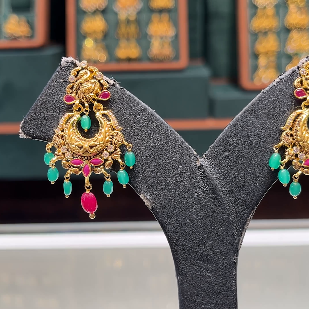 CMR 7.73gms EARRINGS 22K Antique