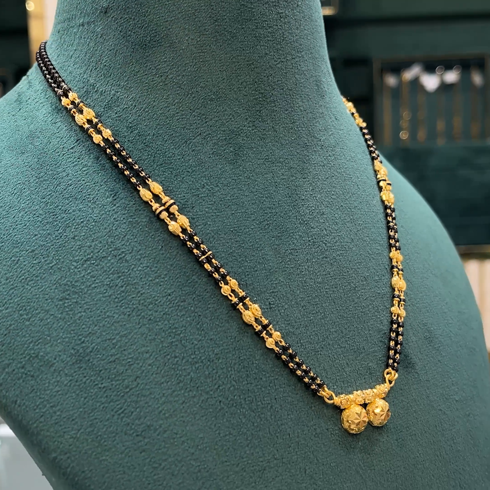 Kriya Jewellers 12.59gms SHORT BLACK BEADS 22K Yellow Gold