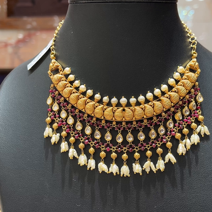 MUKUNDA JEWELLERS 42.055gms NECKLACE 22K Nakshi