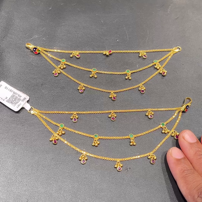 SOUTH INDIA 14.15gms Chempasaralu 22K Yellow Gold