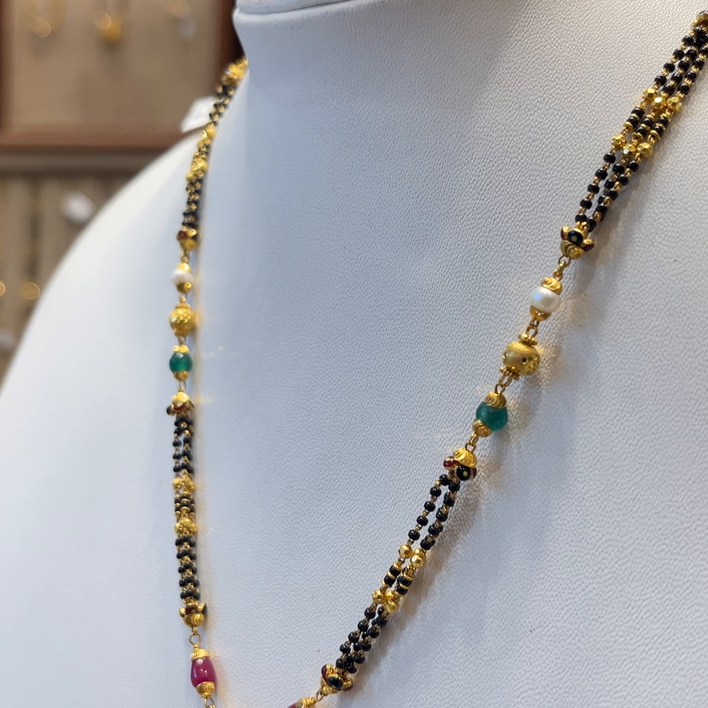 CMR 10.508gms SHORT BLACK BEADS 22K Nakshi