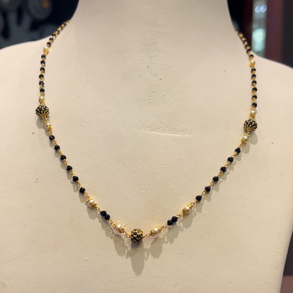 Anu Jewellers 5.93gms SHORT BLACK BEADS 22K Yellow Gold