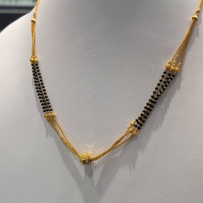 Anu Jewellers 8.305gms SHORT BLACK BEADS 22K Yellow Gold