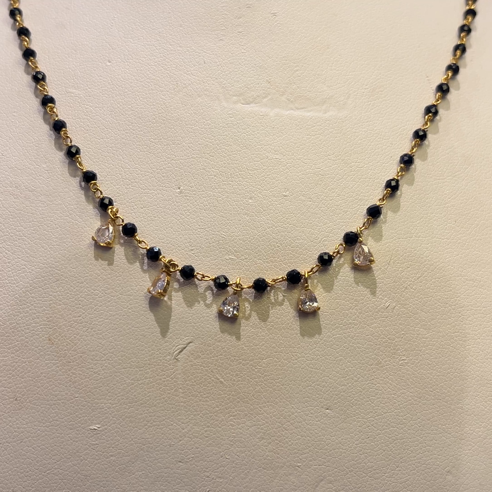 Anu Jewellers 4.798gms SHORT BLACK BEADS 22K Yellow Gold