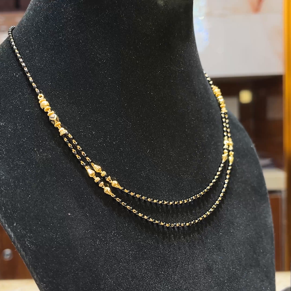 MUKUNDA JEWELLERS 7.54gms SHORT BLACK BEADS 22K Yellow Gold