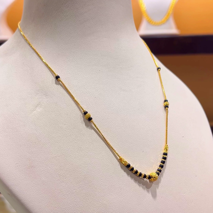 CHANDANA Brothers 4.76gms SHORT BLACK BEADS 22K Yellow Gold