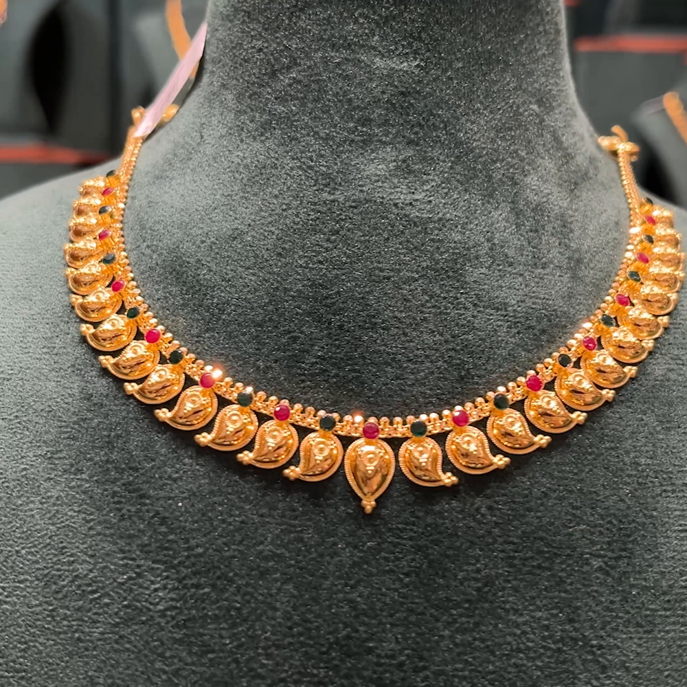 Temple Jewellery Designs Bhima Gold Necklace With Price Antique