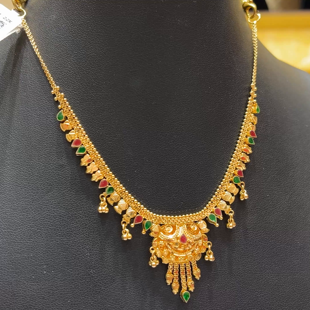 MUKUNDA JEWELLERS 11.145gms NECKLACE 22K Nakshi