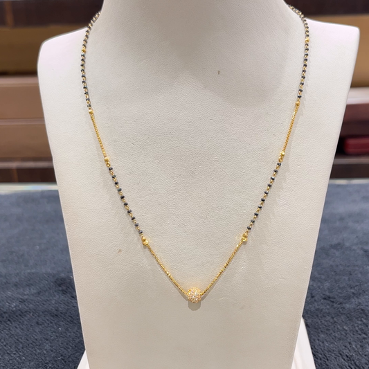 CHANDANA Brothers 4.62gms SHORT BLACK BEADS 22K Yellow Gold