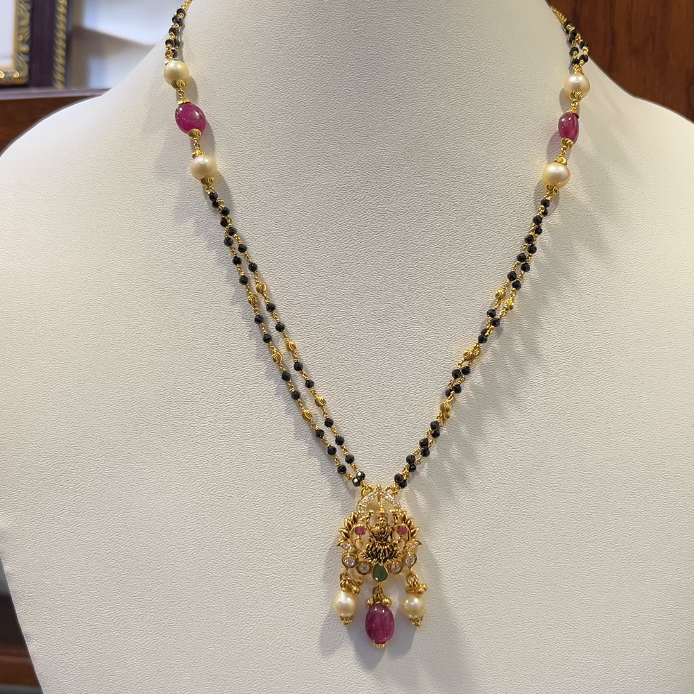 SRI RAM 11.792gms SHORT BLACK BEADS 22K Nakshi