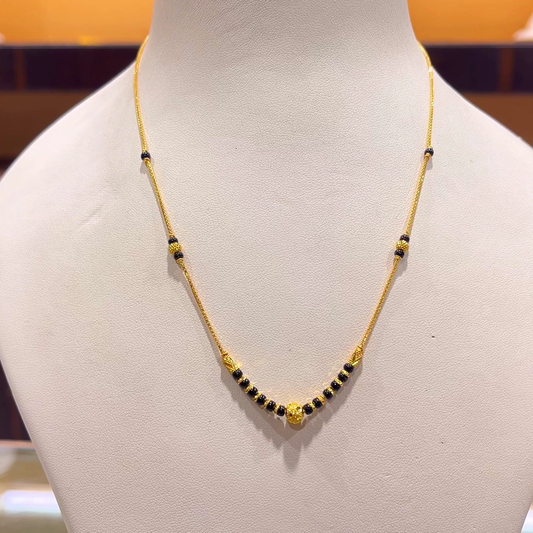 CHANDANA Brothers 4.76gms SHORT BLACK BEADS 22K Yellow Gold