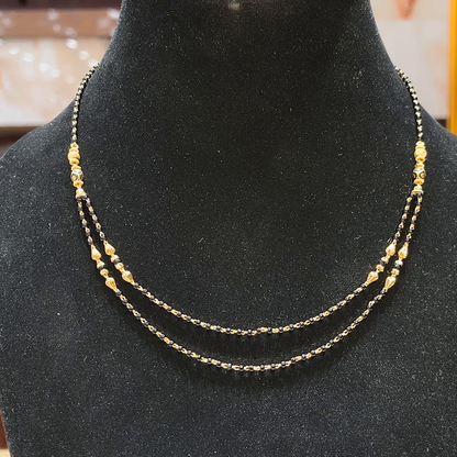 MUKUNDA JEWELLERS 7.54gms SHORT BLACK BEADS 22K Yellow Gold