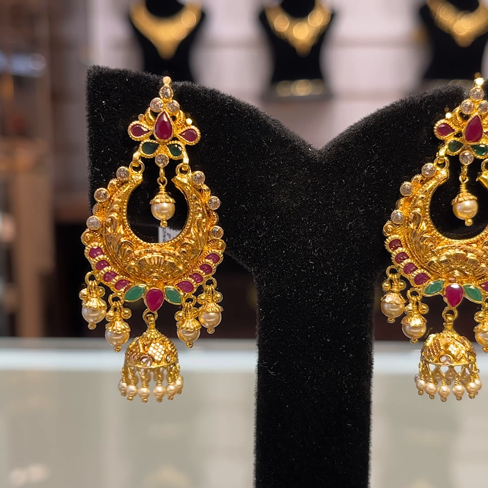 SOUTH INDIA 10.948gms EARRINGS 22K Yellow Gold