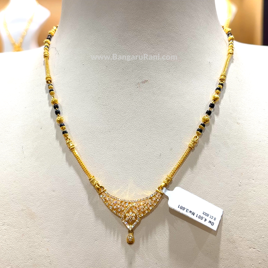 CHANDANA Brothers 14.681gms Long Black Beads 22K Yellow Gold