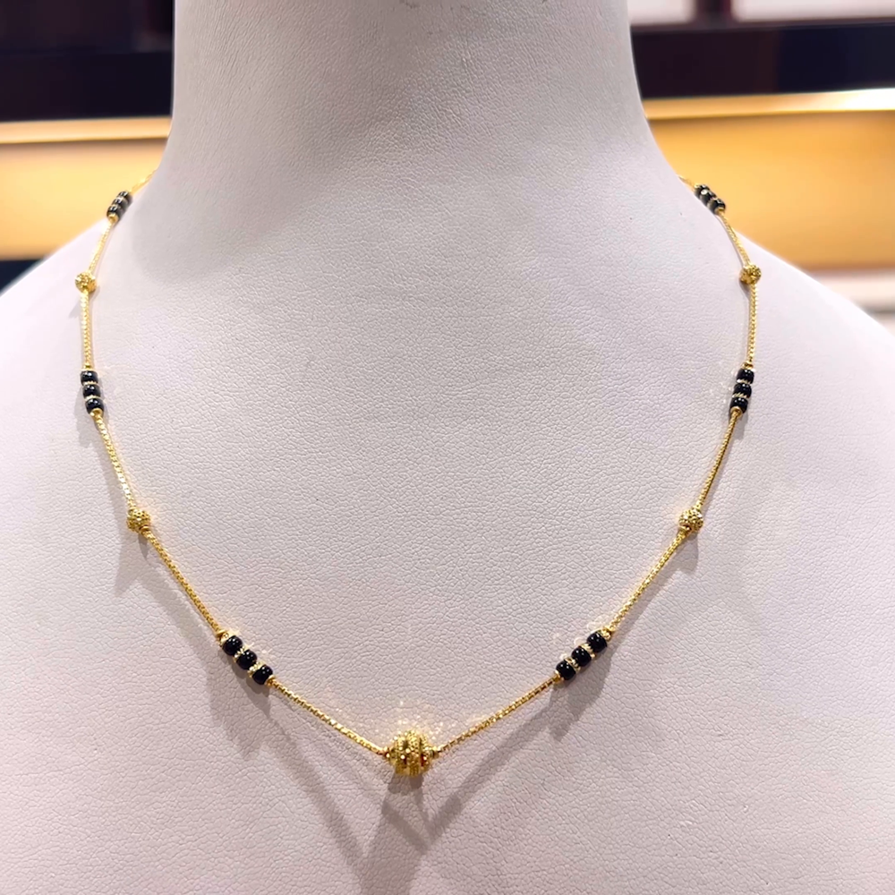 CHANDANA Brothers 5.47gms SHORT BLACK BEADS 22K Yellow Gold