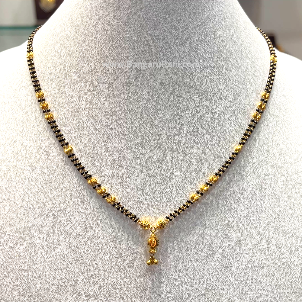 SRI RAM 6.376gms SHORT BLACK BEADS 22K Yellow Gold